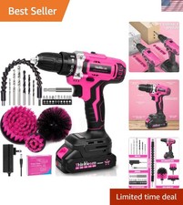 Elegant 20V Pink Cordless Drill Set - Versatile Power & Style for Home Projects
