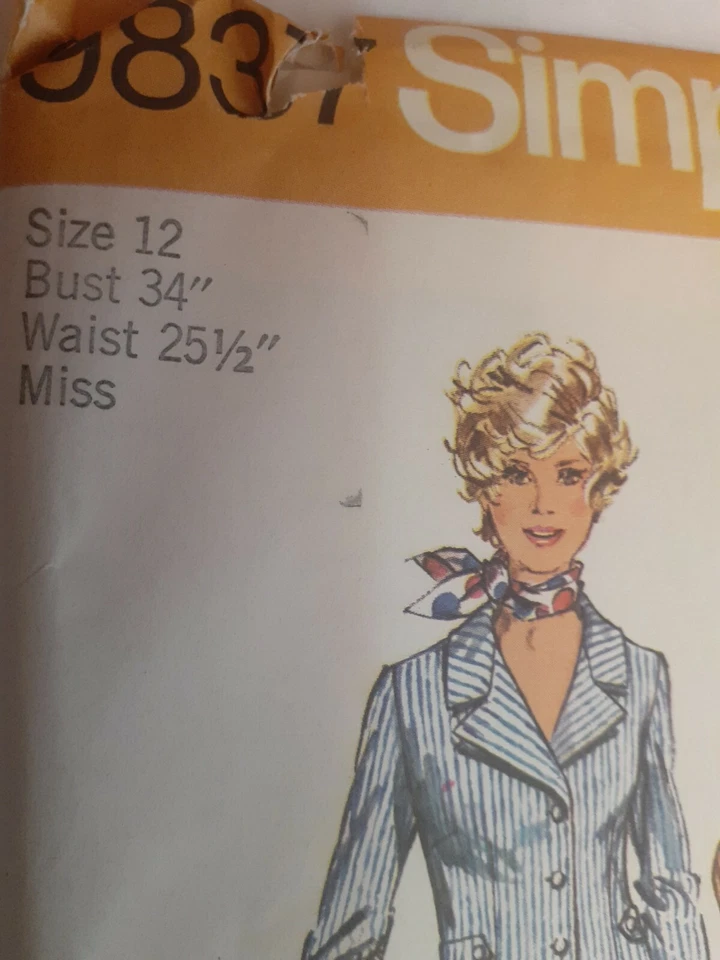 Simplicity 9837 Pant Skirt Suit Blazer Jacket Sewing Pattern Ladies 12 UC VTG - Image 3 of 4