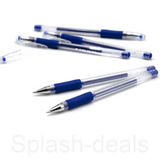 10 x Gel Pens High Quality - 0.5mm Rollerball Grip Boxed - Black Blue Red Green