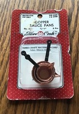 Vintage Dollhouse Miniature Copper Sauce Pans Set Pot Set of 3 Pans NEW