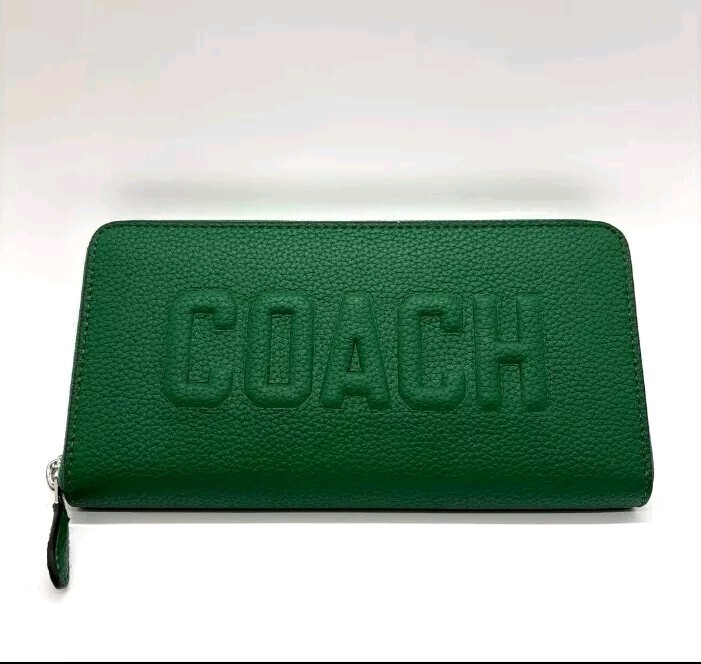 新製品!!COACH GREEN コンチネンタルウォレットＣロゴ ストラップ付 新品 COACH コーチ 長財布 グリーン 緑 Cロゴ ストラップ付き｜Yahoo