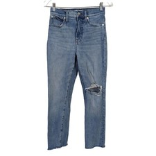 Madewell The Perfect Vintage Crop Jean high rise raw hem size 25