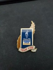 Vintage Centennial Olympics 1996 Atlanta Lapel Pin Tie Tack Team Visa Sponsor ax