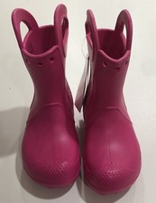 Crocs Girls Pink Handle It Rain Boots Size 9
