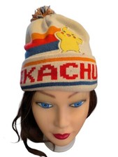 Pokemon Pikachu Hat Youth One Size Cuffed Knit Pom Pom Beanie Cap Nintendo 2022