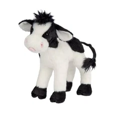 Sweet Cream Douglas 8" Baby Cow stuffed plush animal Black White holstein bull