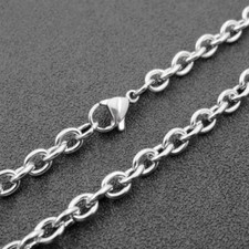 10pcs 3mm Stainless Steel "O" Shape Rolo Link Chain Necklace for Women Men