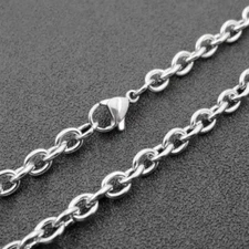 10pcs 3mm Stainless Steel "O" Shape Rolo Link Chain Necklace for Women Men