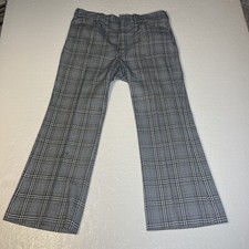 VINTAGE 70S LEE PLAID GOLF PANT PLAID Riders DISCO Bell Bottom Flare Leg 38/28