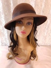 VEB Dresdner Hutfabriken Dresden Hat Factories Hat Wool Felt Brimmed Brown