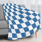 Blue and White Abstract Checkered Throw Blanket for Couch Bed Sofa Home Decor