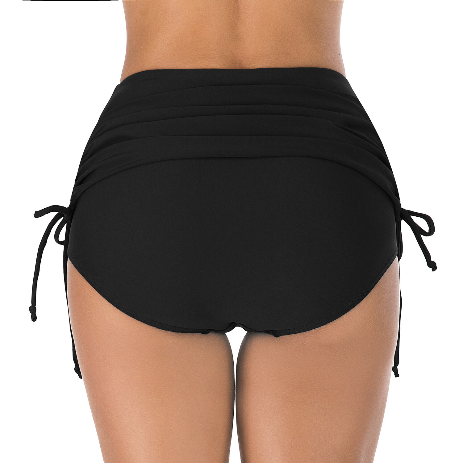 w/ Briefs Bikini Bottoms Beach Shorts Swimwear Women's High Waisted Swim Skirts back view