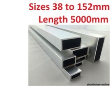 ALUMINIUM RECTANGULAR BOX SECTION 38mm 50mm 63mm 76mm 101mm 127mm 152mm  5000mm