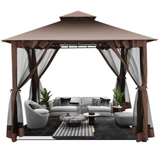 SANOPY 10' x10' Canopy Gazebo, Assembled Style Wrought Iron Gazebo Tent Can Acco