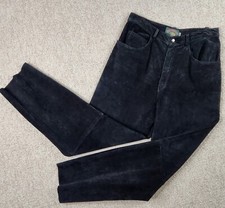 Bushwacker Women's Size 8 Vintage Black Suede Leather Made in USA Pants VTG EUC
