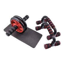 AB Power Wheels Roller Machine Push-up Bar Stand Exercise Rack Workout