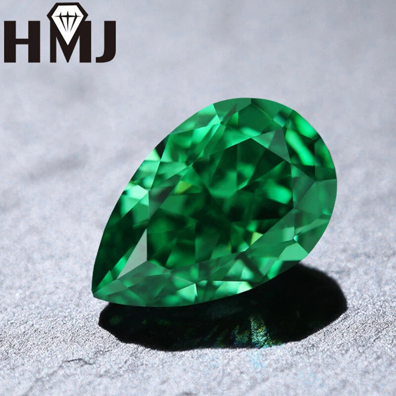 Piedra de circonita cúbica suelta multicolor pera corte hielo triturado 5A piedra preciosa brillante Foto 3 de 4