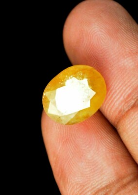 Natürlich Gelbe Saphir Oval 11.40 Karat Lose Edelstein Zertifiziert Frisch Ware