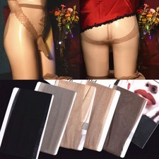 Men's Oil Shiny Glossy Pantyhose Nylon Stocking Tights high waist Sheath Open  