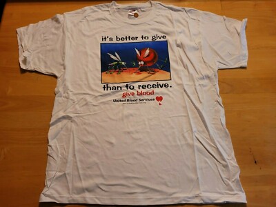 United Blood Service IT'S BETTER TO GIVE THAN TO RECEIVE T-SHIRT XL FREE SHIP