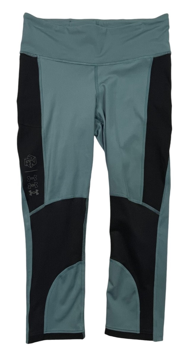 UNDER ARMOUR Leggings Heat Gear Compression 3/4 Green Black Pocket