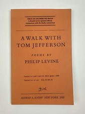 Philip Levine / A WALK WITH TOM JEFFERSON Signed 1st Edition 1988