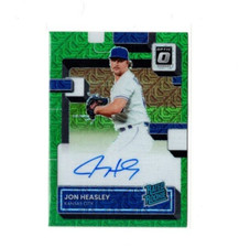 2022 Panini Optic Green Mojo Prizm Jon Heasley Autograph Rookie Card #'d 68/88