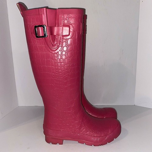 Joules Womens Rain Boots Size 6 Pink 