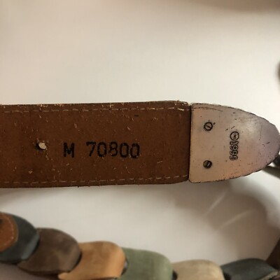 Vintage 1995 Brighton Earth Tone Die Cut Belt Silver Tone  display picture 1
