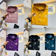 Indian Pakistani Men Kurta Pajama Set Wedding Ethnic Kurta Pyjama Party ManKurta