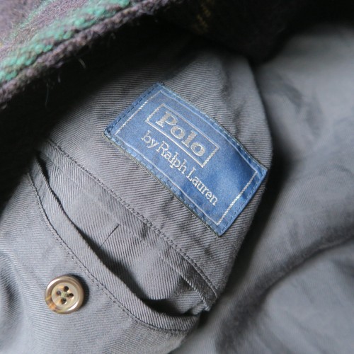 Polo Ralph Lauren Balmacaan Trench Long Coat 44L XL Wool Tartan Belted Jacket - Picture 5 of 14