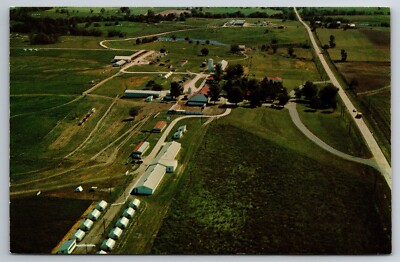 Vintage Postcard IL Quincy Moorman Research Farm No. 1 Aerial View Hwy Chrome