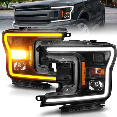 ANZO 111509 headlight Assembly FITS 2018 2020 ford f 150 projector headlight w p - Picture 2 of 14