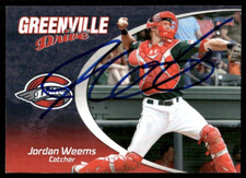 2014 Greenville Drive JORDAN WEEMS Signed Card autograph auto NATIONALS