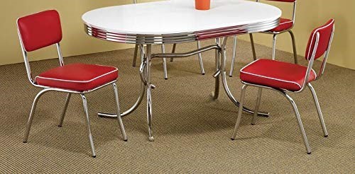 Red Retro Dining Chairs Chrome Vinyl Vintage 50 S Diner Style