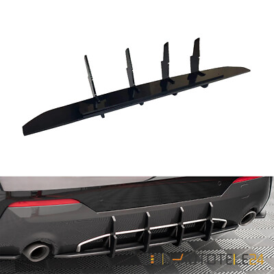 HECKSCHÜRZE DIFFUSOR FÜR BMW 4ER G22 G23 COUPE CABRIO GLANZ SCHWARZ