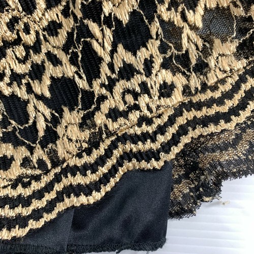 Vintage Helene Blake Womens Dress Size 10 Gold Black Embroidered Stretch Lined - Picture 9 of 10