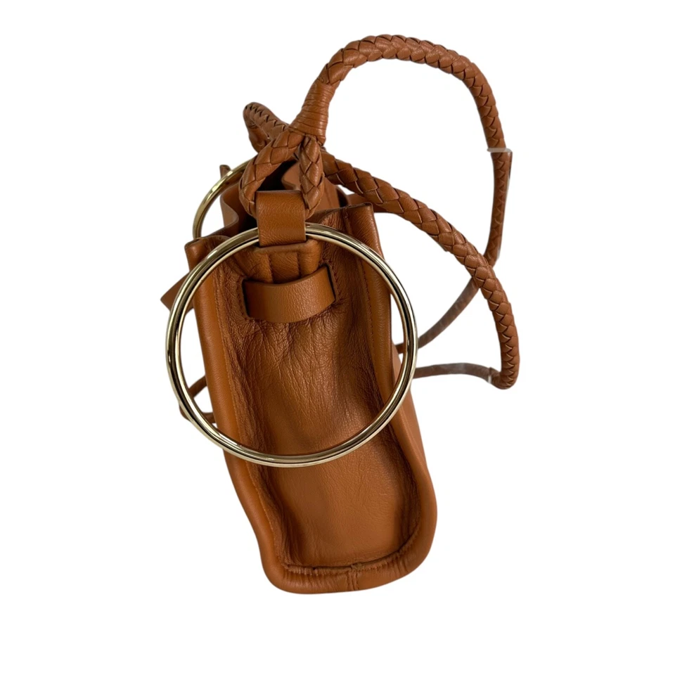 Bolso pequeño cubo de cuero napa doble cara tostado TAMARA MELLON genuino Foto 4 de 4