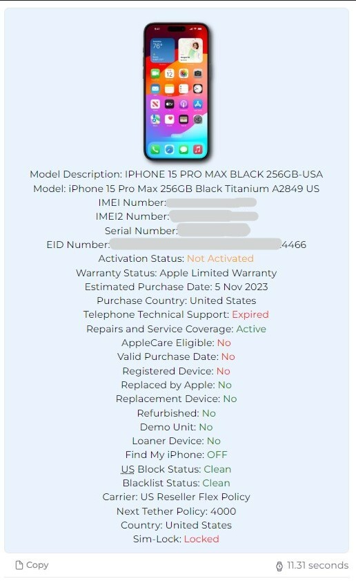 iPhone 15 Pro Max 256GB Black Titanium Brand New ( US Reseller Flex