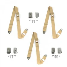 Camaro 1993 - 2002  Std. 2pt Tan Lap Bench Belt Kit w/Brackets-3 Blts