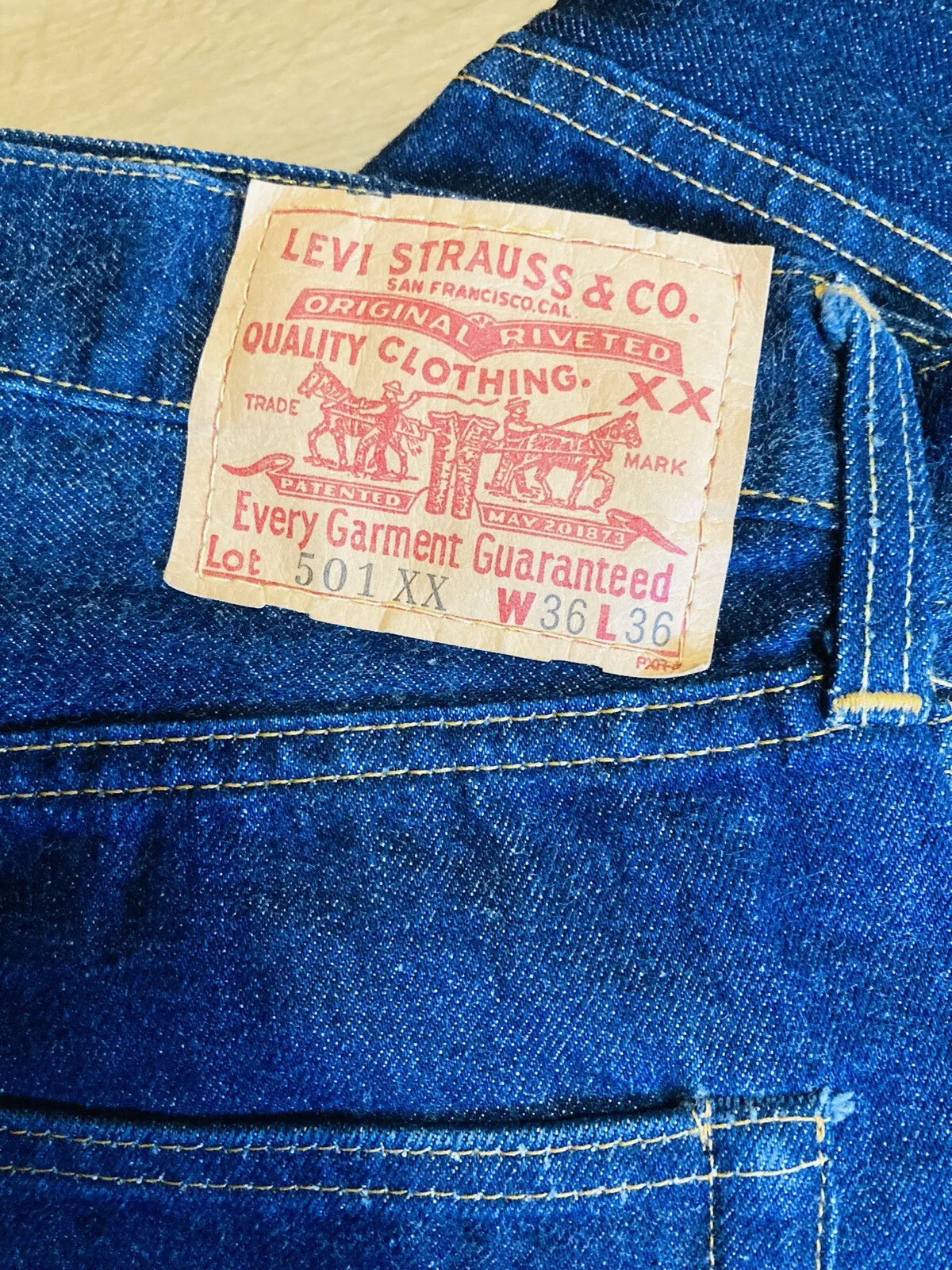 LEVI'S LVC VINTAGE CLOTHING 1955 501XX JEANS 36X36 Gem