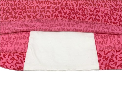 LOUIS VUITTON Graffiti Logo Letter Tunic Dress T-Shirt #S Pink RankAB+ - Picture 11 of 11