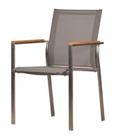 Edelstahl Stapelstuhl Girona Stapelbar Stuhl Teak Gartensessel Balkon Sessel