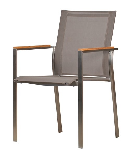 Edelstahl Stapelstuhl Girona Stapelbar Stuhl Teak Gartensessel Balkon Sessel-image