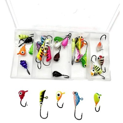 Eisangeln Set 30tlg Multicolor Luminous Fishhook Jigköpfe für Panfish