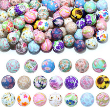 80Pcs 15mm Silicone Flower Beads for Keychain Making Crafts