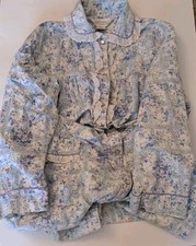 Vintage Sabrina By Mervyn's Pearl Snap Flannel House Coat Cottage Core Sz S Lace