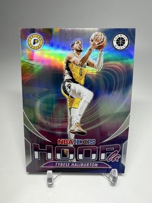 2023-24 Hoops Premium Stock #11 Tyrese Haliburton Hoopla Silver Prizm Pacers