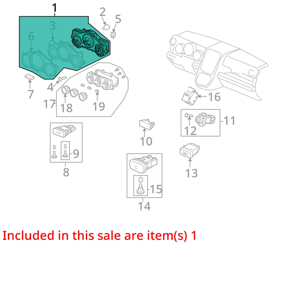 Speedometer US Market MPH LX AWD Fits 09-11 ELEMENT 1153638 - Imagem 4 de 4