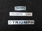 VINTAGE TRIUMPH DOLOMITE CAR BADGES X3 METAL BRITISH LEYLAND